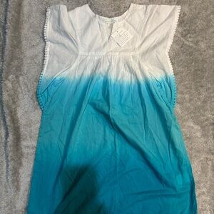 Blue and White Ombre swim cover up kids large